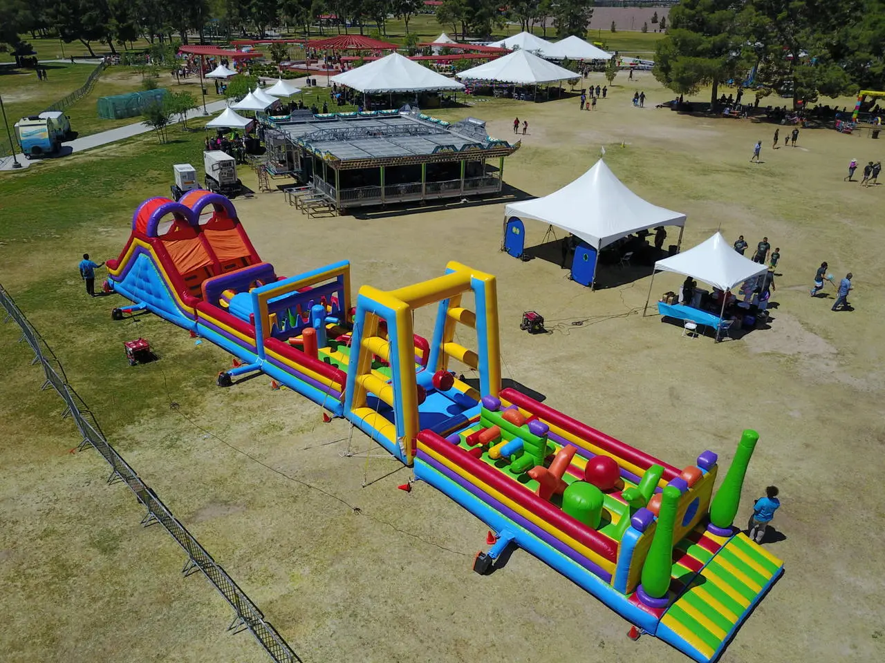 88 Foot Inflatable Obstacle Course Attraction for Event Production in Las Vegas