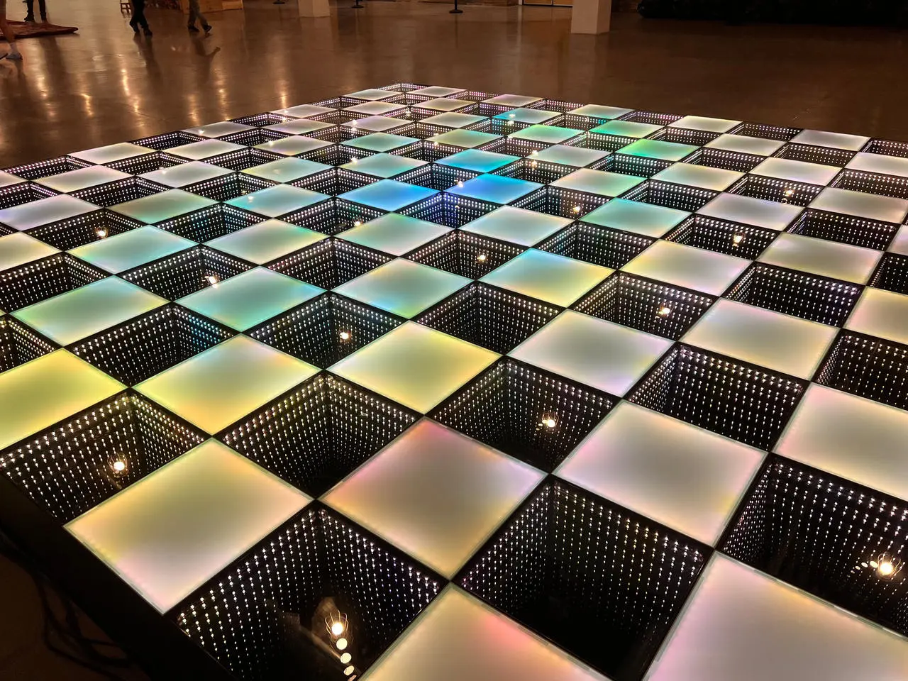 Infinity Mirror Checkerboard Dance Floor Installation Event Production Las Vegas