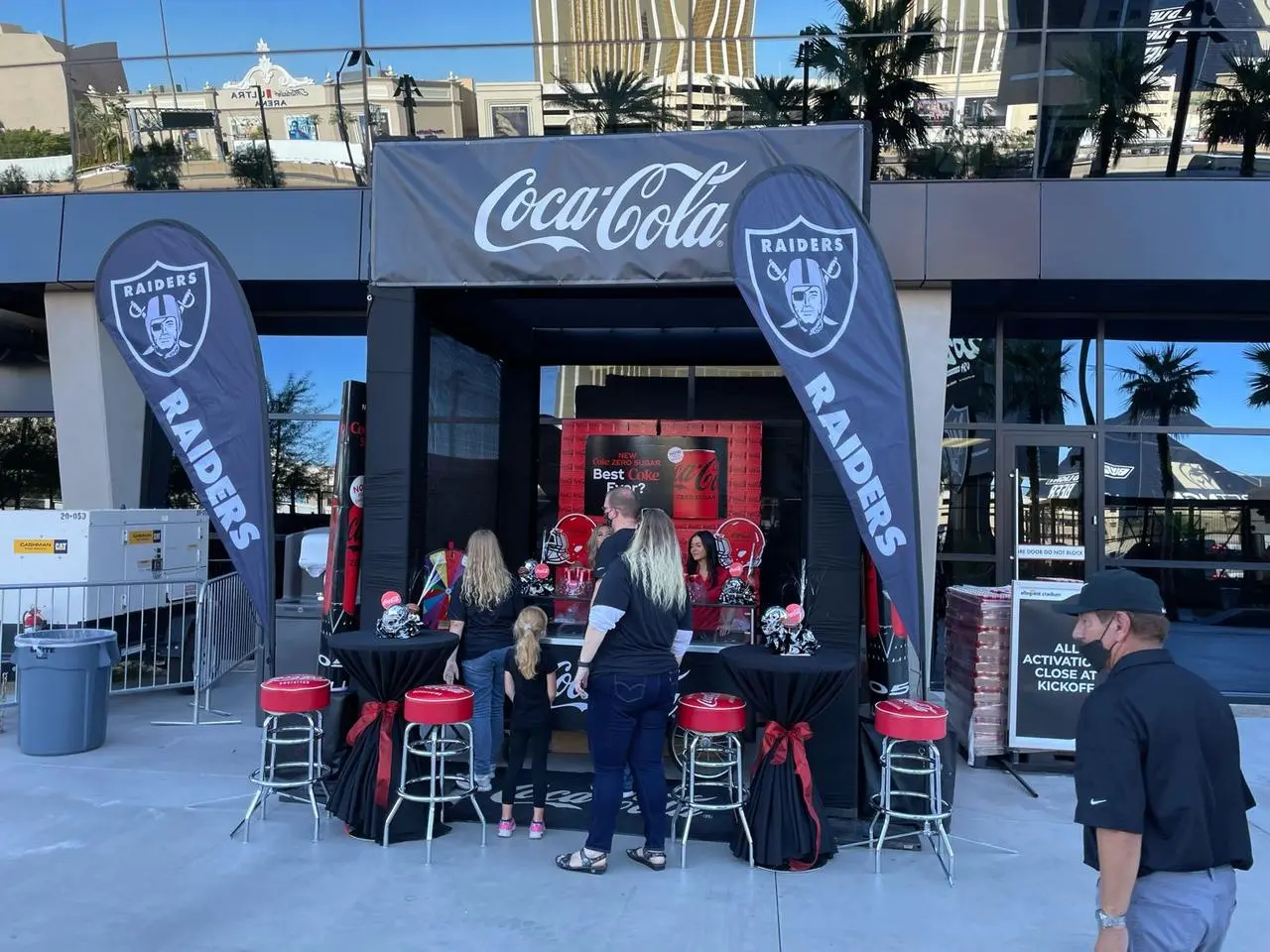 Coca Cola Raiders Branded Bar Booth Tailgate Las Vegas Event Production